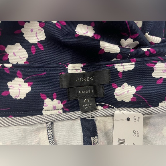 J. Crew Hayden Kickout Crop Blue Purple Floral Pants Size 4T NEW - Picture 8 of 11